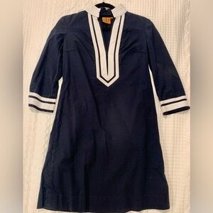 Tory Burch Blue and White A-line Dress
